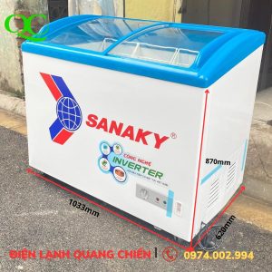 Tu Dong Sanaky Inverter Vh 3899k3 Tu Kem Mat Kinh 380 Lit