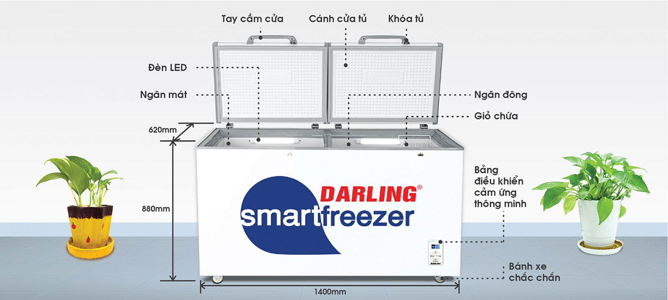 Tủ đông Darling Dmf 4699ws 450 Lít 2 Ngăn