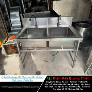 Chậu Rửa Inox Đôi Công Nghiệp Cũ 1