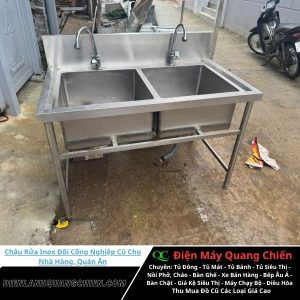 Chậu Rửa Inox Đôi Công Nghiệp Cũ