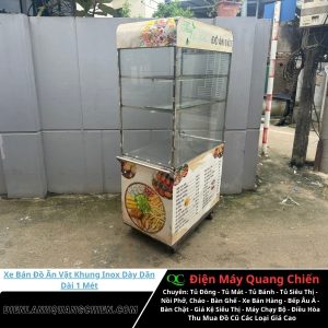 Xe Bán Đồ Ăn Vặt Khung Inox 1