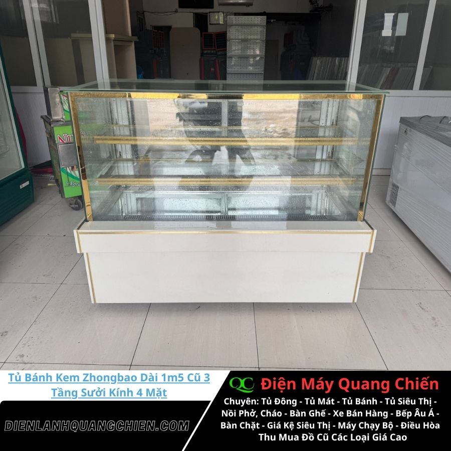 Tủ Bánh Kem Zhongbao Dài 1m5 Cũ Tủ Bánh Kem Zhongbao Dài 1m5 Cũ